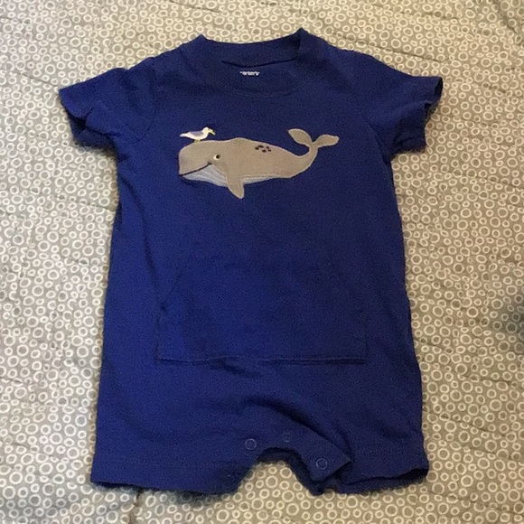 🐳 Carter’s Baby Boy Rompers, 12 months set of two - Picture 3 of 3
